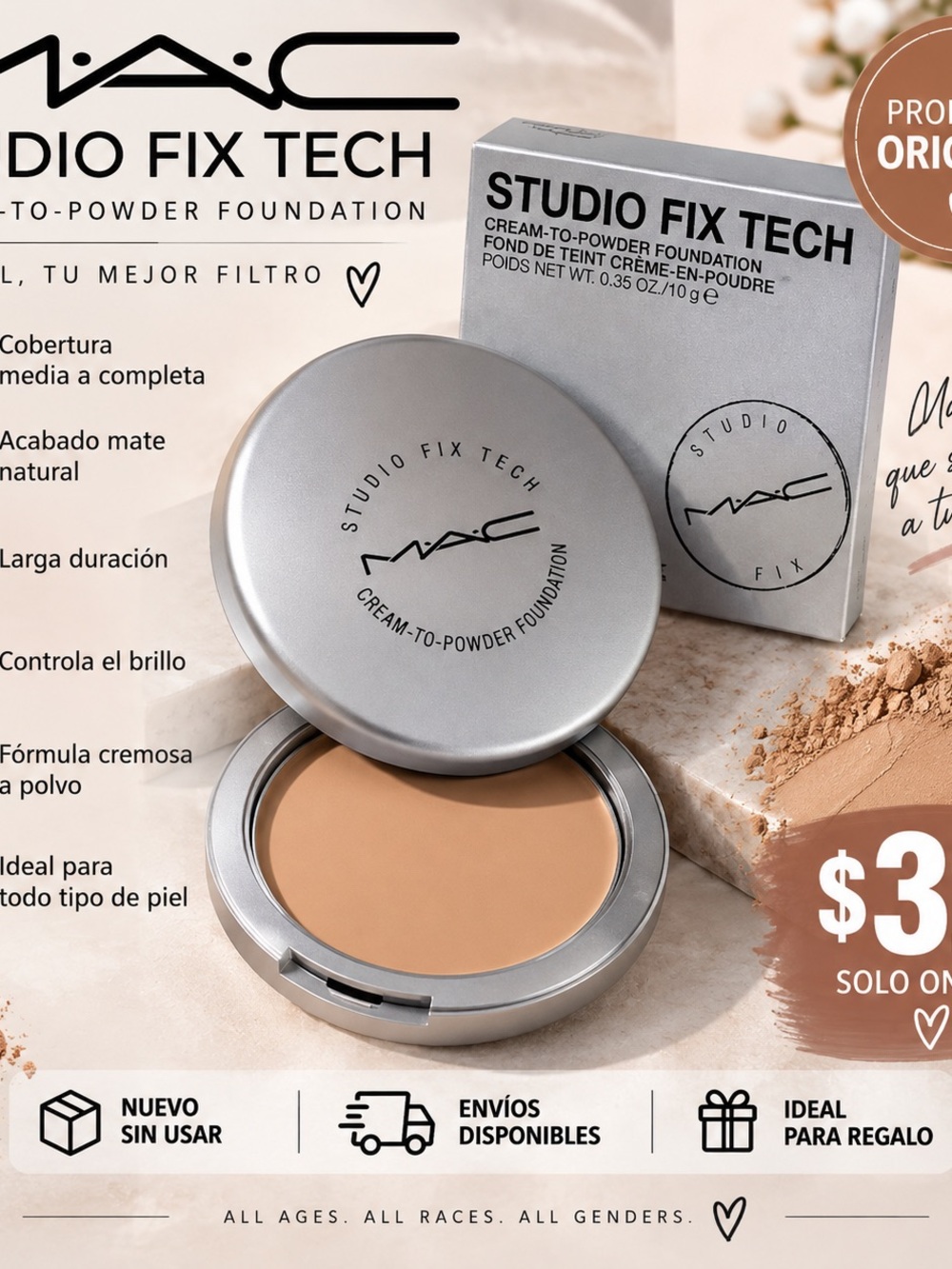 MAC Cosmetics Studio Fix Tech Cream-to-Powder Foundation - Warm Beige Tone